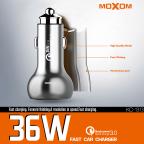 Auto punjac Moxom KC-13 2xUSB QC3.0 36W Lightning sivi slika 4