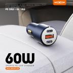 Auto punjac Moxom MX-VC19 60W 3 ports crni slika 5