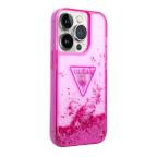 Maska Futrola GUESS Liquid Glitter With Translucent Triangle Logo za Iphone 14 Pro pink Full ORG (GUHCP14LLFCTPF) slika 3
