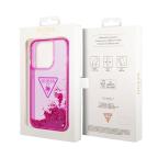 Maska Futrola GUESS Liquid Glitter With Translucent Triangle Logo za Iphone 14 Pro pink Full ORG (GUHCP14LLFCTPF) slika 5