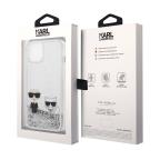 Maska Futrola Karl Lagerfeld Liquid Glitter Case Karl And Choupette za Iphone 14 Plus srebrna Full ORG (KLHCP14MGKCS) slika 6