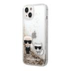 Maska Futrola Karl Lagerfeld Liquid Glitter Case Karl And Choupette za Iphone 14 zlatna Full ORG (KLHCP14SGKCD) cena 4500 din slika
