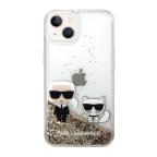Maska Futrola Karl Lagerfeld Liquid Glitter Case Karl And Choupette za Iphone 14 zlatna Full ORG (KLHCP14SGKCD) slika 2
