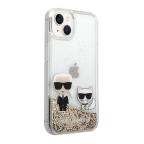 Maska Futrola Karl Lagerfeld Liquid Glitter Case Karl And Choupette za Iphone 14 zlatna Full ORG (KLHCP14SGKCD) slika 3