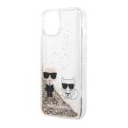 Maska Futrola Karl Lagerfeld Liquid Glitter Case Karl And Choupette za Iphone 14 zlatna Full ORG (KLHCP14SGKCD) slika 4