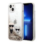Maska Futrola Karl Lagerfeld Liquid Glitter Case Karl And Choupette za Iphone 14 zlatna Full ORG (KLHCP14SGKCD) slika 5
