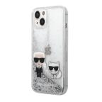 Maska Futrola Karl Lagerfeld Liquid Glitter Case Karl And Choupette za Iphone 14 srebrna Full ORG (KLHCP14SGKCS) cena 4500 din slika