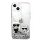 Maska Futrola Karl Lagerfeld Liquid Glitter Case Karl And Choupette za Iphone 14 srebrna Full ORG (KLHCP14SGKCS) slika 2