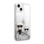 Maska Futrola Karl Lagerfeld Liquid Glitter Case Karl And Choupette za Iphone 14 srebrna Full ORG (KLHCP14SGKCS) slika 3