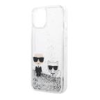 Maska Futrola Karl Lagerfeld Liquid Glitter Case Karl And Choupette za Iphone 14 srebrna Full ORG (KLHCP14SGKCS) slika 4