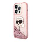 Maska Futrola Karl Lagerfeld Liquid Glitter NFT Karl's Head Hard za Iphone 14 Pro pink Full ORG (KLHCP14LLNKHC) cena 4500 din slika