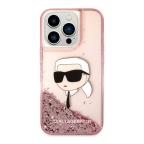 Maska Futrola Karl Lagerfeld Liquid Glitter NFT Karl's Head Hard za Iphone 14 Pro pink Full ORG (KLHCP14LLNKHC) slika 2