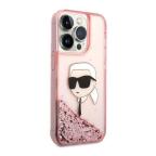 Maska Futrola Karl Lagerfeld Liquid Glitter NFT Karl's Head Hard za Iphone 14 Pro pink Full ORG (KLHCP14LLNKHC) slika 3