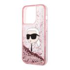 Maska Futrola Karl Lagerfeld Liquid Glitter NFT Karl's Head Hard za Iphone 14 Pro pink Full ORG (KLHCP14LLNKHC) slika 4