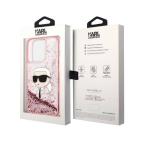 Maska Futrola Karl Lagerfeld Liquid Glitter NFT Karl's Head Hard za Iphone 14 Pro pink Full ORG (KLHCP14LLNKHC) slika 6
