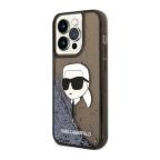Maska Futrola Karl Lagerfeld Liquid Glitter NFT Karl's Head Hard za Iphone 14 Pro Max crna Full ORG (KLHCP14XLNKHC) cena 4500 din slika