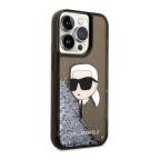 Maska Futrola Karl Lagerfeld Liquid Glitter NFT Karl's Head Hard za Iphone 14 Pro Max crna Full ORG (KLHCP14XLNKHC) slika 3