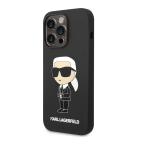 Maska Futrola silikon Karl Lagerfeld NFT Ikonik Hard Case za Iphone 14 Pro crna Full ORG (KLHCP14LSNIKBC) cena 4500 din slika