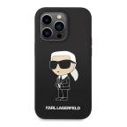 Maska Futrola silikon Karl Lagerfeld NFT Ikonik Hard Case za Iphone 14 Pro crna Full ORG (KLHCP14LSNIKBC) slika 2