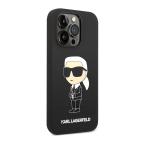Maska Futrola silikon Karl Lagerfeld NFT Ikonik Hard Case za Iphone 14 Pro crna Full ORG (KLHCP14LSNIKBC) slika 3