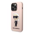 Maska Futrola silikon Karl Lagerfeld NFT Ikonik Hard Case za Iphone 14 Pro pink Full ORG (KLHCP14LSNIKBC) cena 2000 din slika