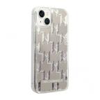 Maska Futrola Karl largerfeld Liquid Glitter Monogram Pattern & Multicolor Glitter za Iphone 14 Plus srebrna Full ORG (KLHCP14MLMNM) slika 2