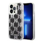 Maska Futrola Karl largerfeld Liquid Glitter Monogram Pattern & Multicolor Glitter za Iphone 14 Pro srebrna Full ORG (KLHCP14LLMNMS) slika 4