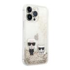 Maska Futrola Karl Lagerfeld Liquid Glitter Case Karl And Choupette za Iphone 14 Pro zlatna Full ORG (KLHCP14LGKCD) slika 3