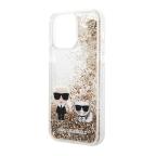 Maska Futrola Karl Lagerfeld Liquid Glitter Case Karl And Choupette za Iphone 14 Pro zlatna Full ORG (KLHCP14LGKCD) slika 4