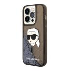 Maska Futrola Karl Lagerfeld Liquid Glitter NFT Karl's Head Hard za Iphone 14 Pro crna Full ORG (KLHCP14LLNKHC) cena 4500 din slika
