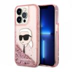 Maska Futrola Karl Lagerfeld Liquid Glitter NFT Karl's Head Hard za Iphone 14 Pro Max pink Full ORG (KLHCP14XLNKHC) slika 2
