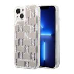Maska Futrola Karl largerfeld Liquid Glitter Monogram Pattern & Multicolor Glitter za Iphone 14 srebrna Full ORG (KLHCP14SLMNMS) slika 4