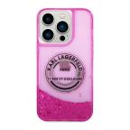 Maska Futrola Karl lagerfeld Liquid Glitter Round Rsg Logo za Iphone 14 Pro pink Full ORG (KLHCP14LLCRSGRF) slika 2