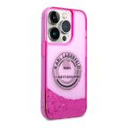 Maska Futrola Karl lagerfeld Liquid Glitter Round Rsg Logo za Iphone 14 Pro pink Full ORG (KLHCP14LLCRSGRF) slika 3
