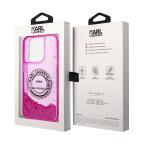 Maska Futrola Karl lagerfeld Liquid Glitter Round Rsg Logo za Iphone 14 Pro pink Full ORG (KLHCP14LLCRSGRF) slika 4