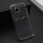 Maska Futrola TRANSPARENT CARD POCKET za iPhone 15 (6.1) siva cena 1000 din slika