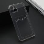 Maska Futrola TRANSPARENT CARD POCKET za iPhone 15 Plus (6.7) siva cena 1000 din slika