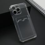 Maska Futrola TRANSPARENT CARD POCKET za iPhone 15 Pro Max (6.7) providna cena 1000 din slika