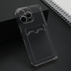 Maska Futrola TRANSPARENT CARD POCKET za iPhone 15 Pro Max (6.7) siva cena 1000 din slika