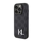 Maska Futrola Karl Lagerfeld Leather Case With Hot Stamping Monogram And Kl Metal Logo za iPhone 15 Pro Max (6.7) crna Full ORG (KLHCP15XPKLPKLK) cena 2000 din slika