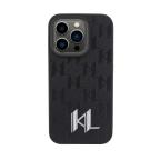 Maska Futrola Karl Lagerfeld Leather Case With Hot Stamping Monogram And Kl Metal Logo za iPhone 15 Pro Max (6.7) crna Full ORG (KLHCP15XPKLPKLK) slika 2