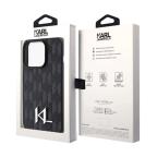 Maska Futrola Karl Lagerfeld Leather Case With Hot Stamping Monogram And Kl Metal Logo za iPhone 15 Pro Max (6.7) crna Full ORG (KLHCP15XPKLPKLK) slika 4