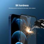 Folija za zastitu ekrana GLASS Nillkin za iPhone 12/12 Pro (6.1) crni PC Shatterorof slika 4
