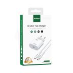 Kucni punjac Moxom MX-HC139 25W Type C na Type C beli slika 3