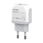 Kucni punjac LDNIO A2316C QC3.0 18W, PD 20W Type-C na Lightning beli slika 2