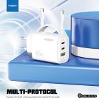 Kucni punjac Moxom MX-HC158 QC3.0 65W Type-C na Type-C beli slika 4