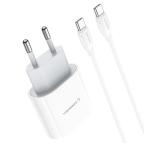 Kucni punjac Comicell Superior CO-DC55 Fast PD 20W 3A Type-C na Type-C beli slika 2