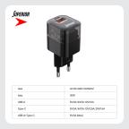 Kuciste punjaca Superior SU-P105 30W Super Fast USB A QC3.0+Type C crno slika 3