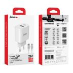 Kucni punjac Superior SU-P102 20W Super Fast USB A QC3.0+Type C sa Type C na Lightning kablom beli (CERT) slika 3