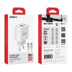 Kucni punjac Superior SU-P102 20W Super Fast USB A QC3.0+Type C sa Type C na Type C kablom beli (CERT) slika 3